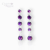 Amethyst Fringe Tiara - Earrings